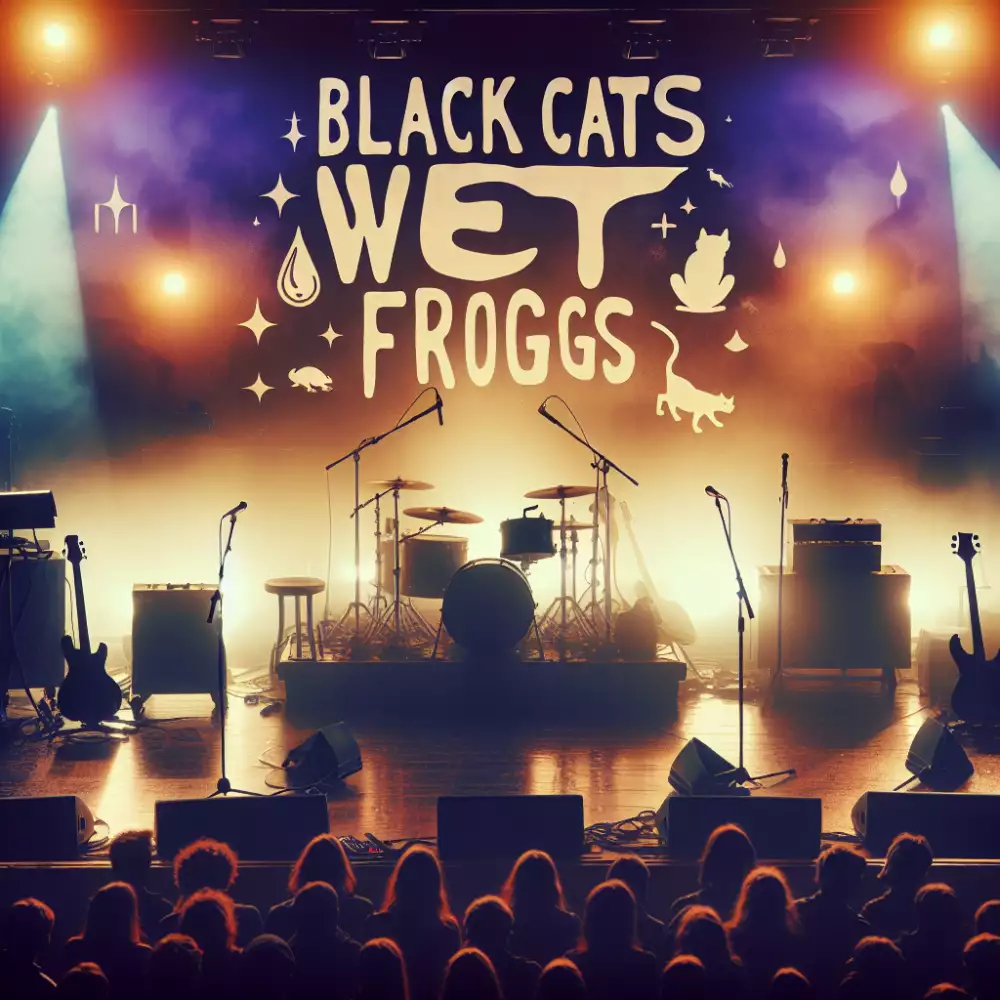 černý kočky mokrý žáby koncert